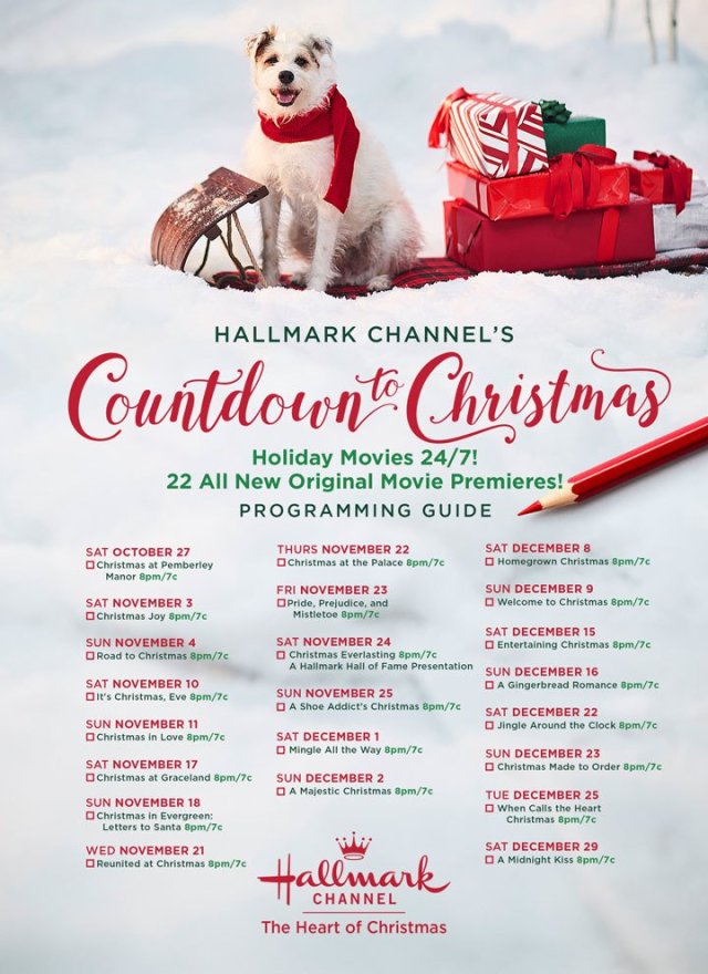 2018 Hallmark/Lifetime Christmas Movie Schedule