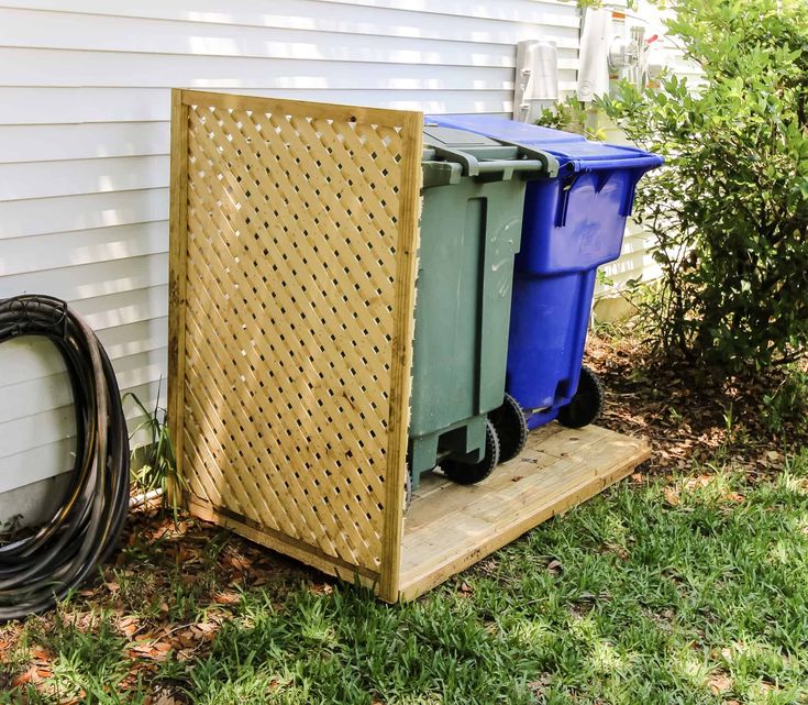 DIY Way to Hide Your Trash Cans FREE woodworking plans