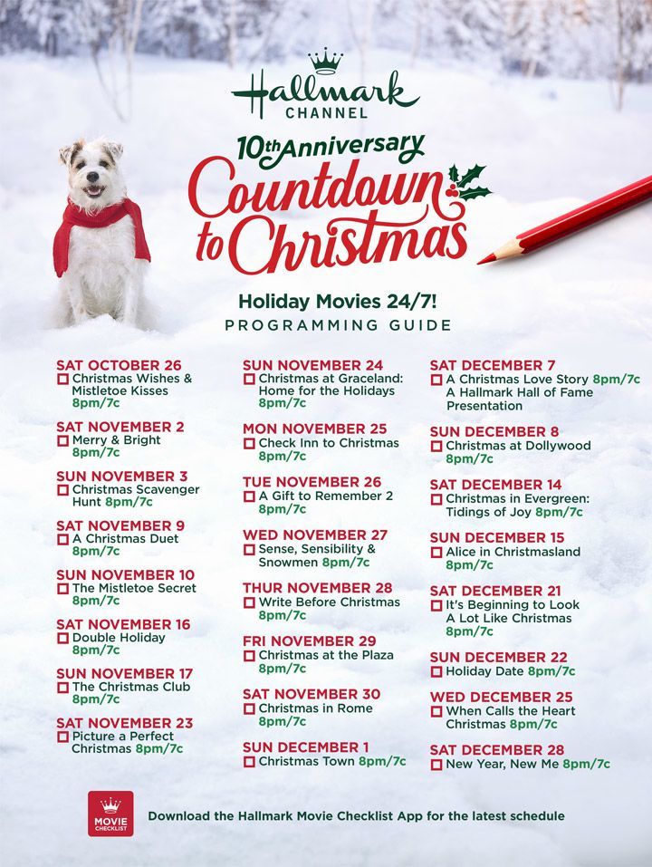 Movie Guide Countdown to Christmas 2019 Hallmark