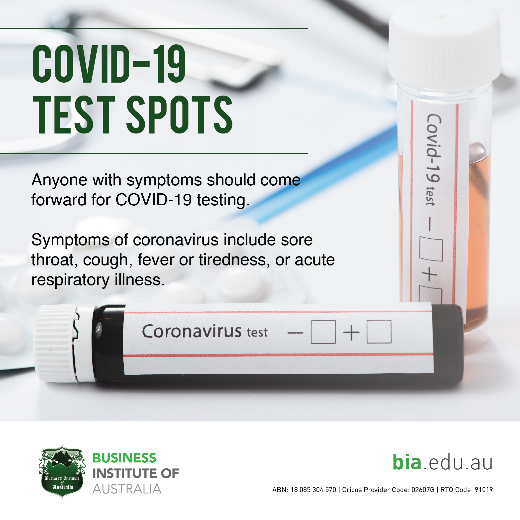 Find a COVID19 testing centre near you Business