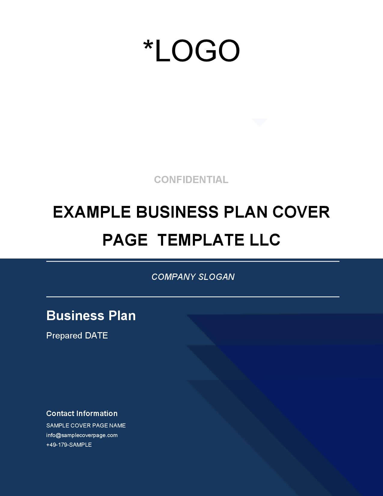Business Plan Cover Page Template BrainHive Business