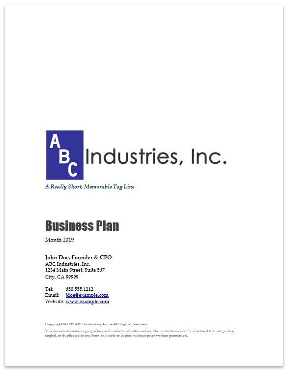 How to Create a Business Plan Cover Page