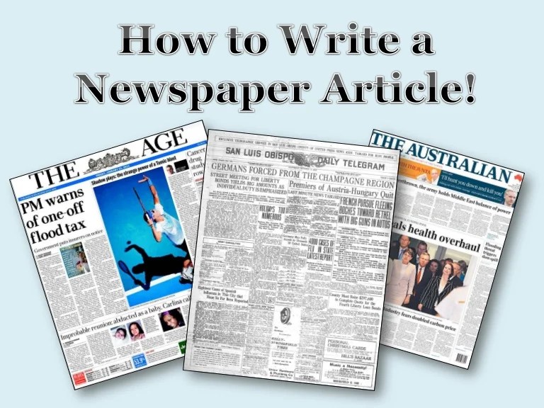 How to Write a Newspaper Article