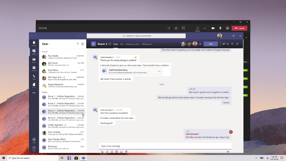 Breakout rooms available in Microsoft Teams Center for