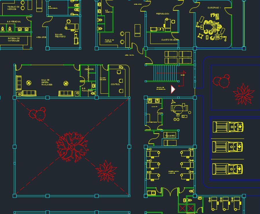 Hospital Plan 2D DWG Plan For AutoCAD • Designs CAD
