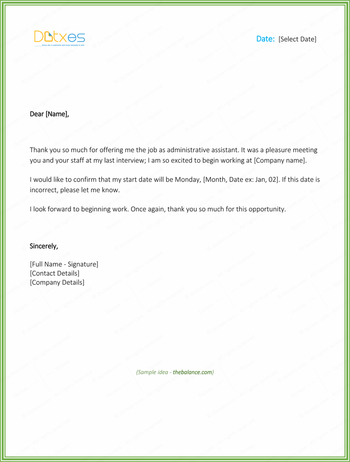 Thank You Letter for Job Offer Download free Samples