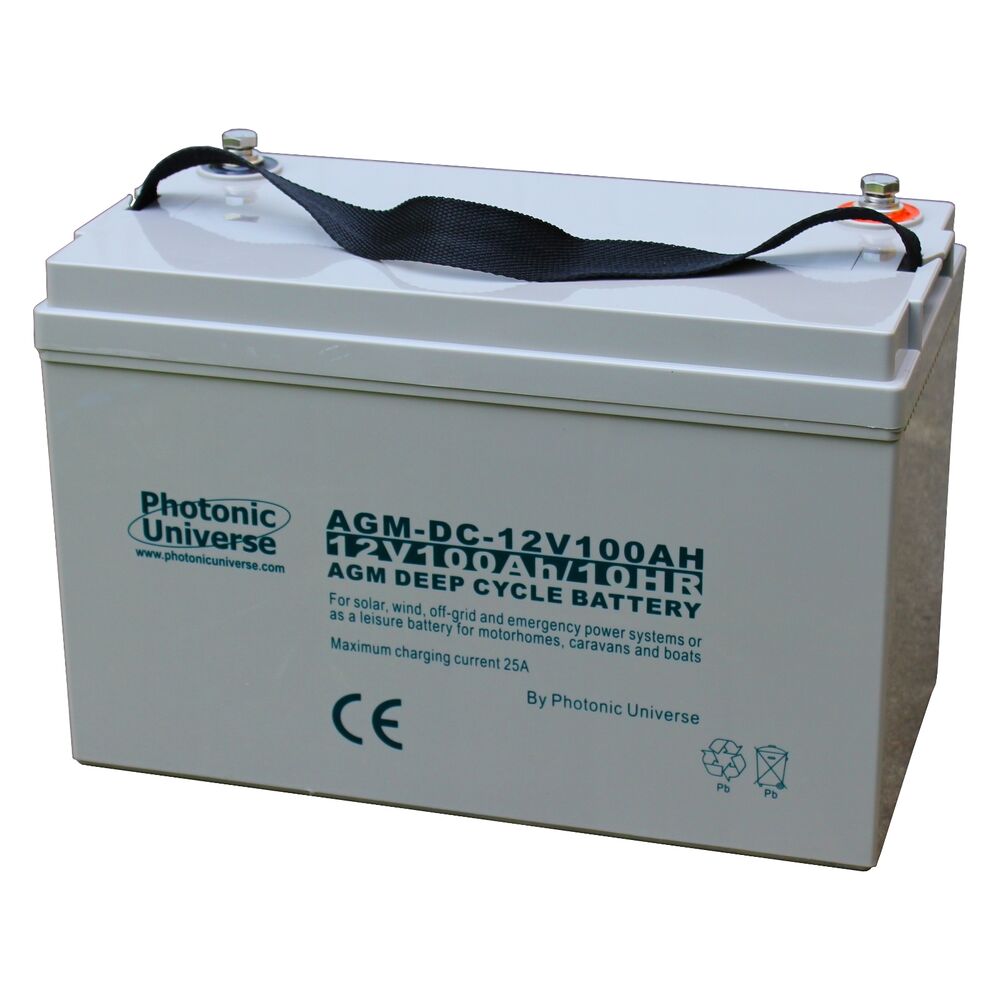 100Ah 12V Deep Cycle AGM Battery for Leisure, Solar, Wind