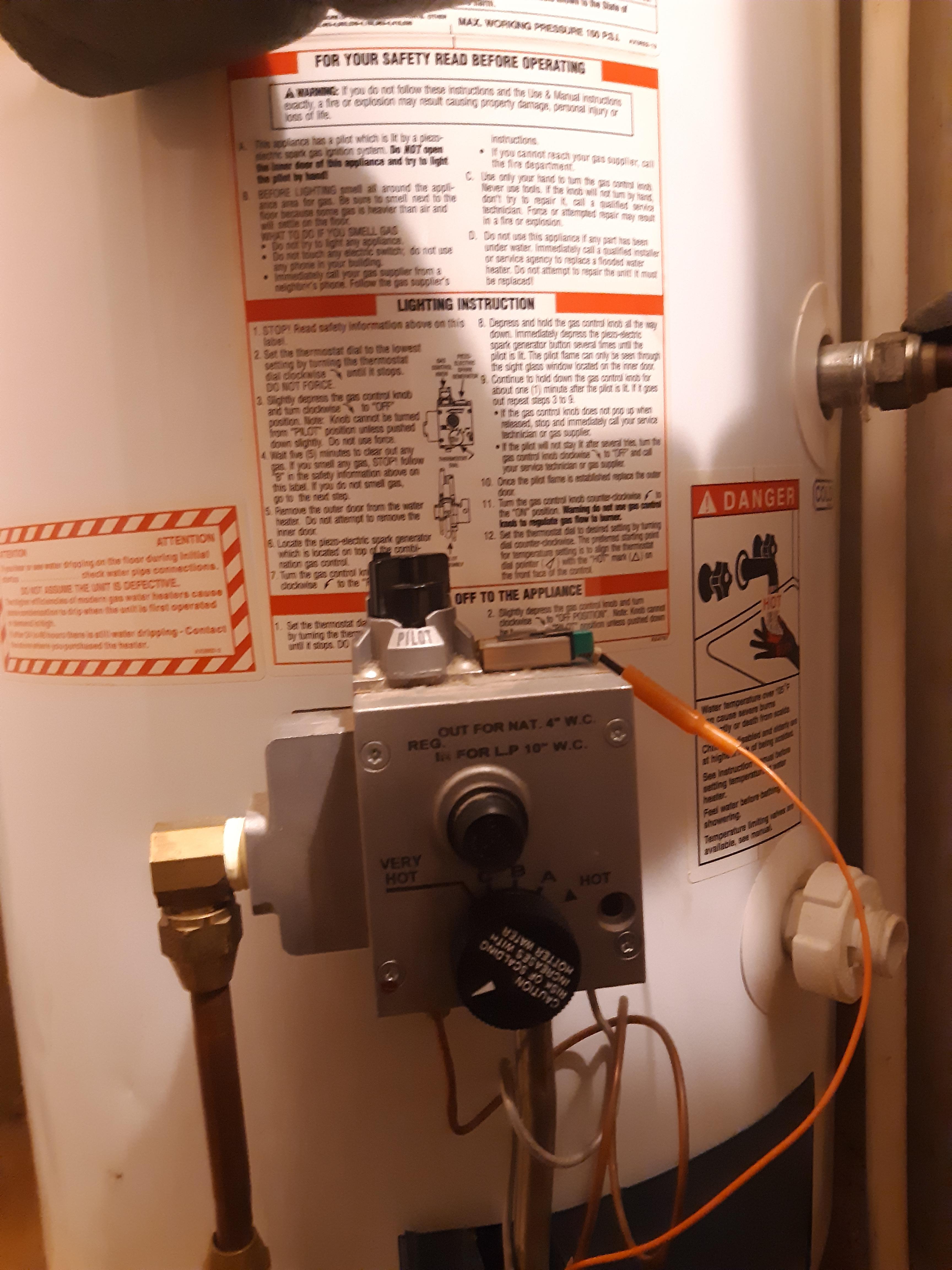 Richmond water heater not lighting up pilot light (I