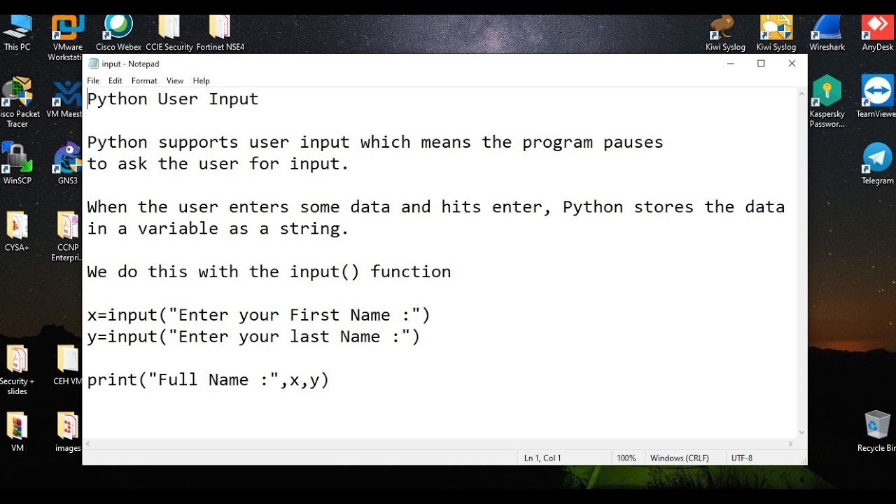 Lesson 6 Python User Input YouTube