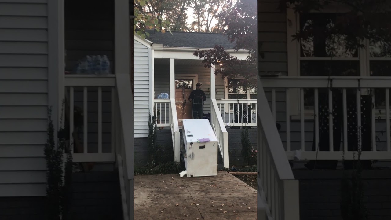 DIY How to move a refrigerator down stairs with no help
