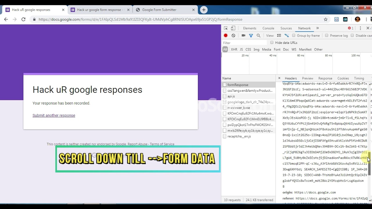 Google Form Responses Hack 2019 YouTube