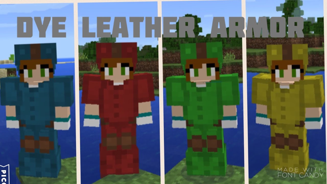 How to dye leather armor Minecraft PE YouTube