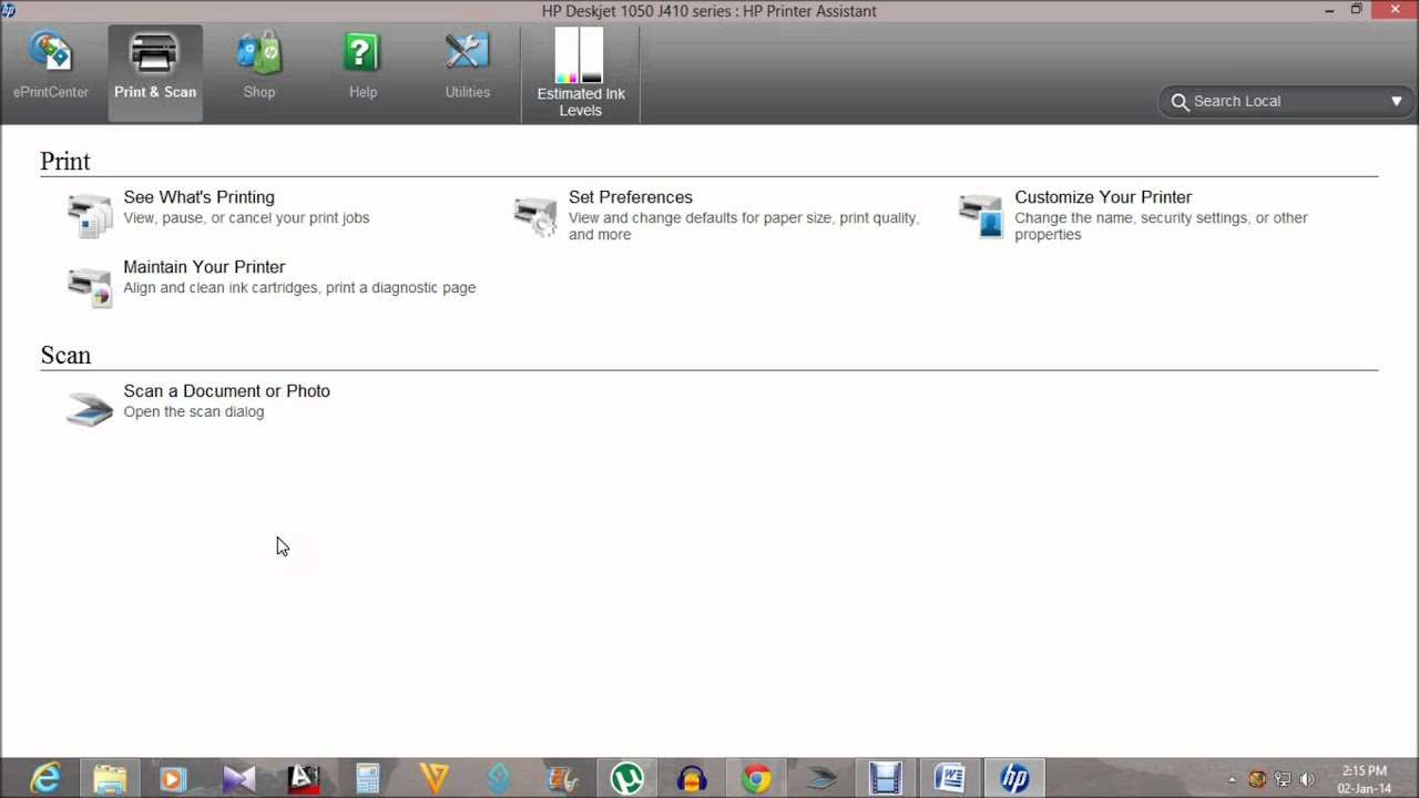 HOW TO CHECK THE INK LEVELS OF HP 1050 INKJET PRINTER IN