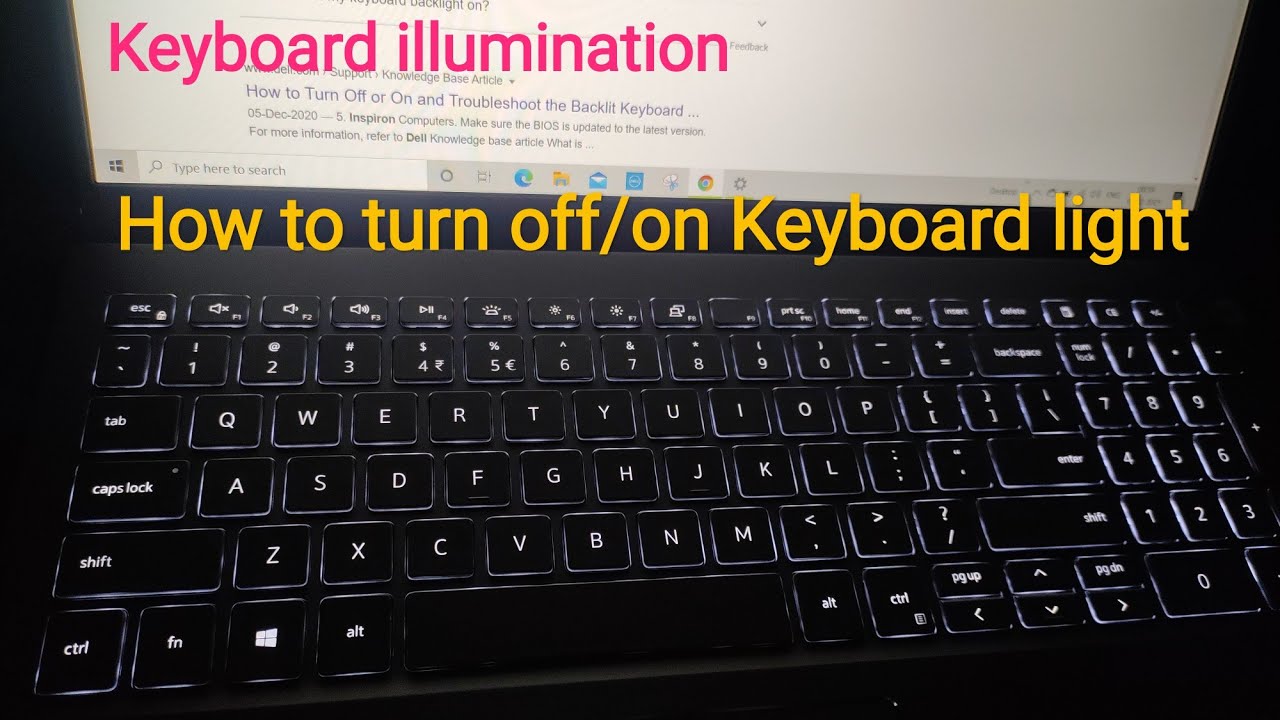 How to turn off/on Fix Backlight of keyboard on Dell