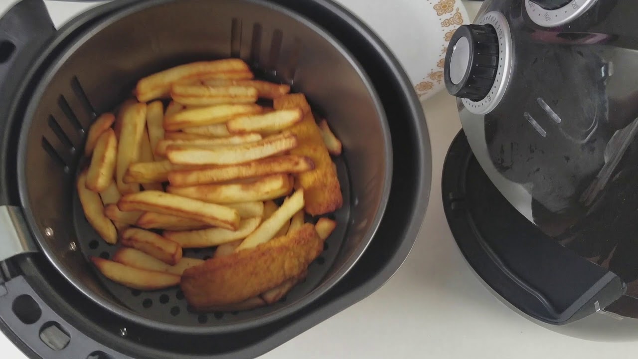 Air Fryer Cooking Frozen Chips & Fish Fingers YouTube