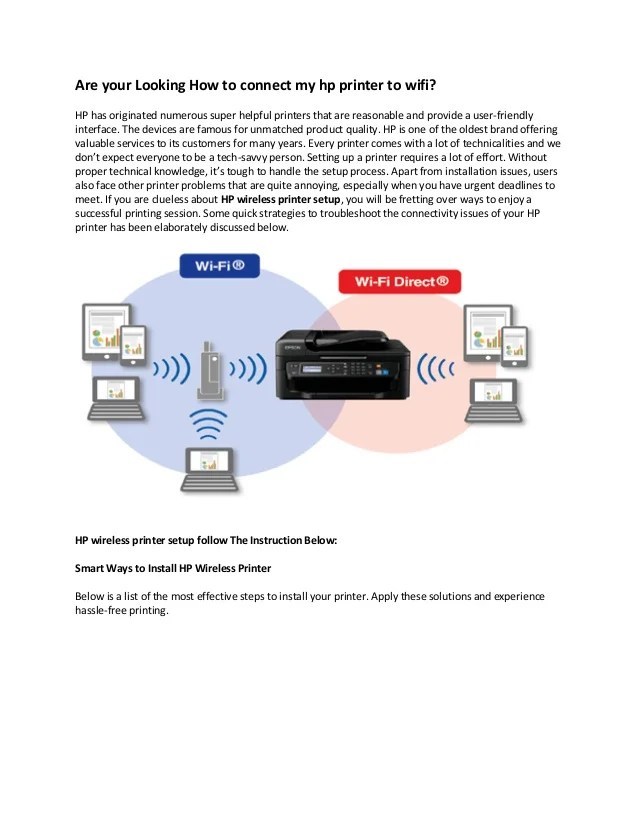 Are your Looking How to connect my hp printer to wifi?