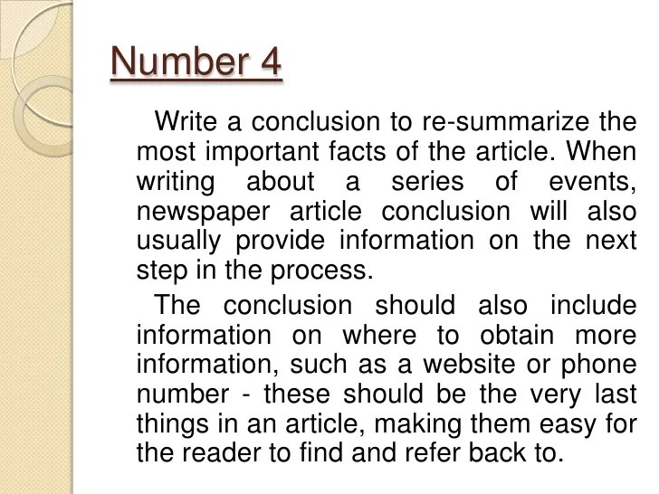 How to write a good newspaper article