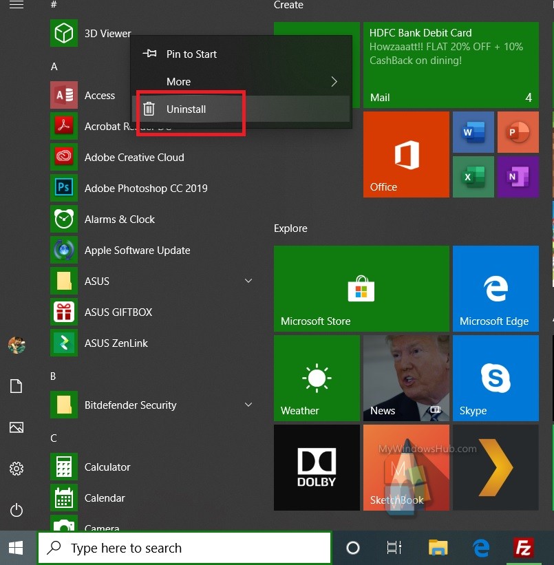 How To Uninstall Apps On Windows 10 As Administrator