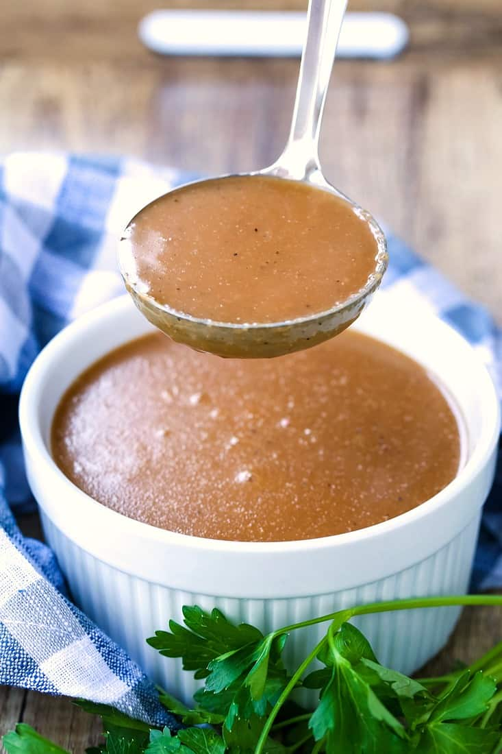 Make this Brown Gravy Recipe with beef broth, no drippings