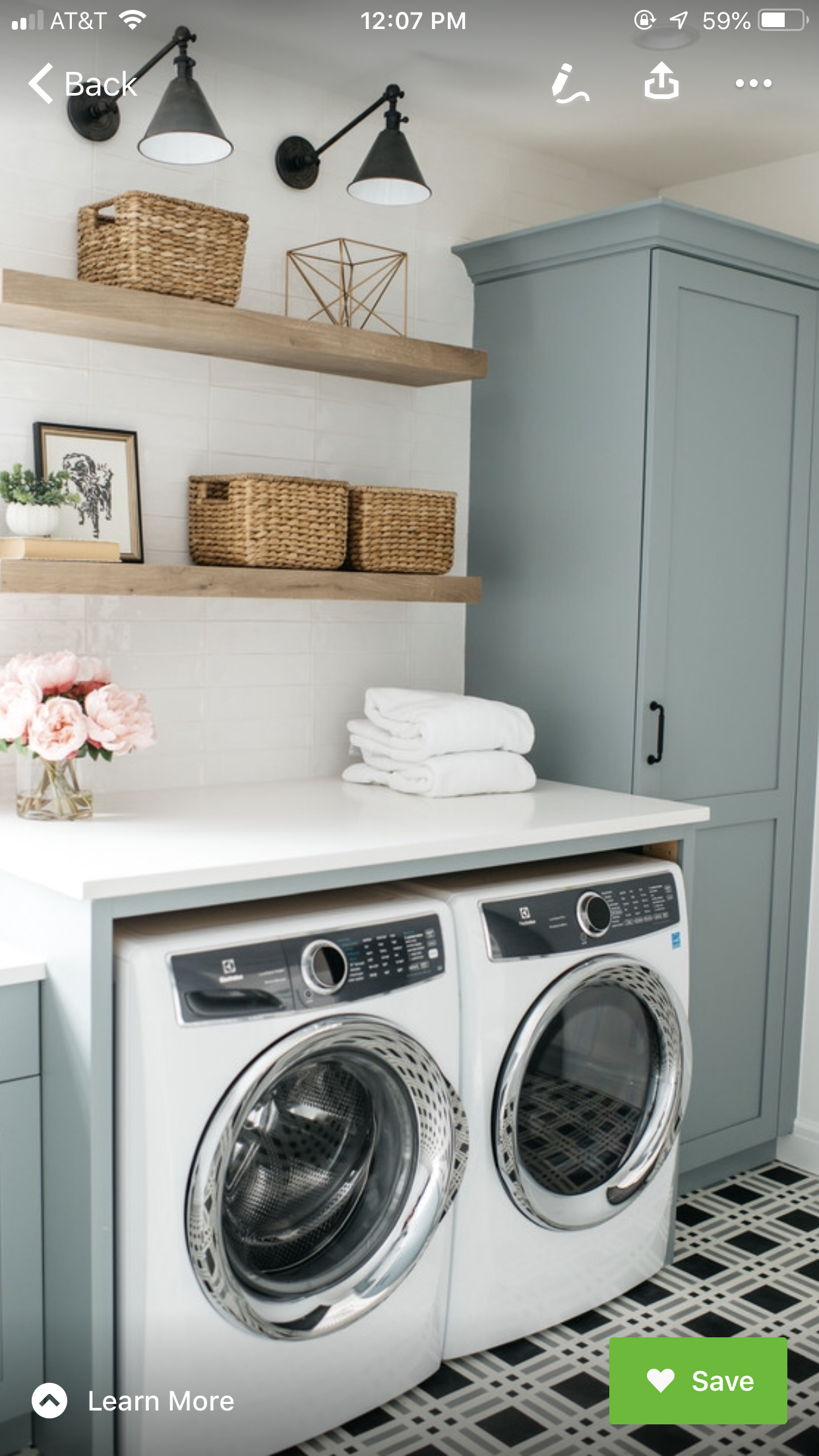 Countertop over washer/dryer with for ironing