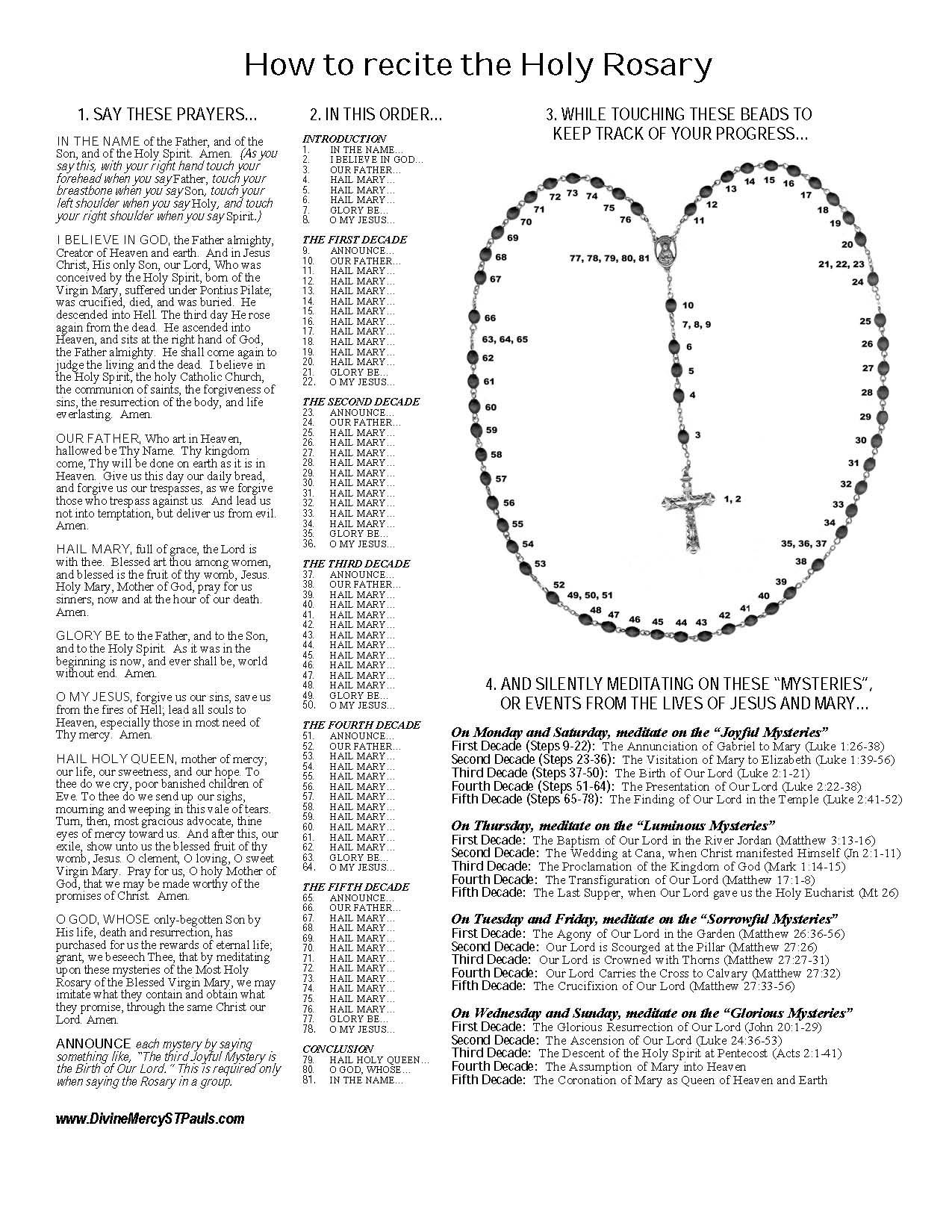How To Pray The Divine Mercy Chaplet In Spanish References