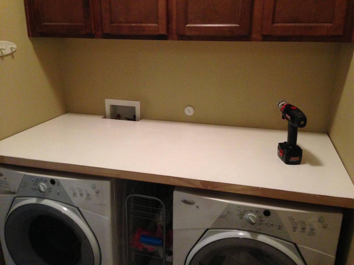 Laundry room countertop install Laundry room countertop