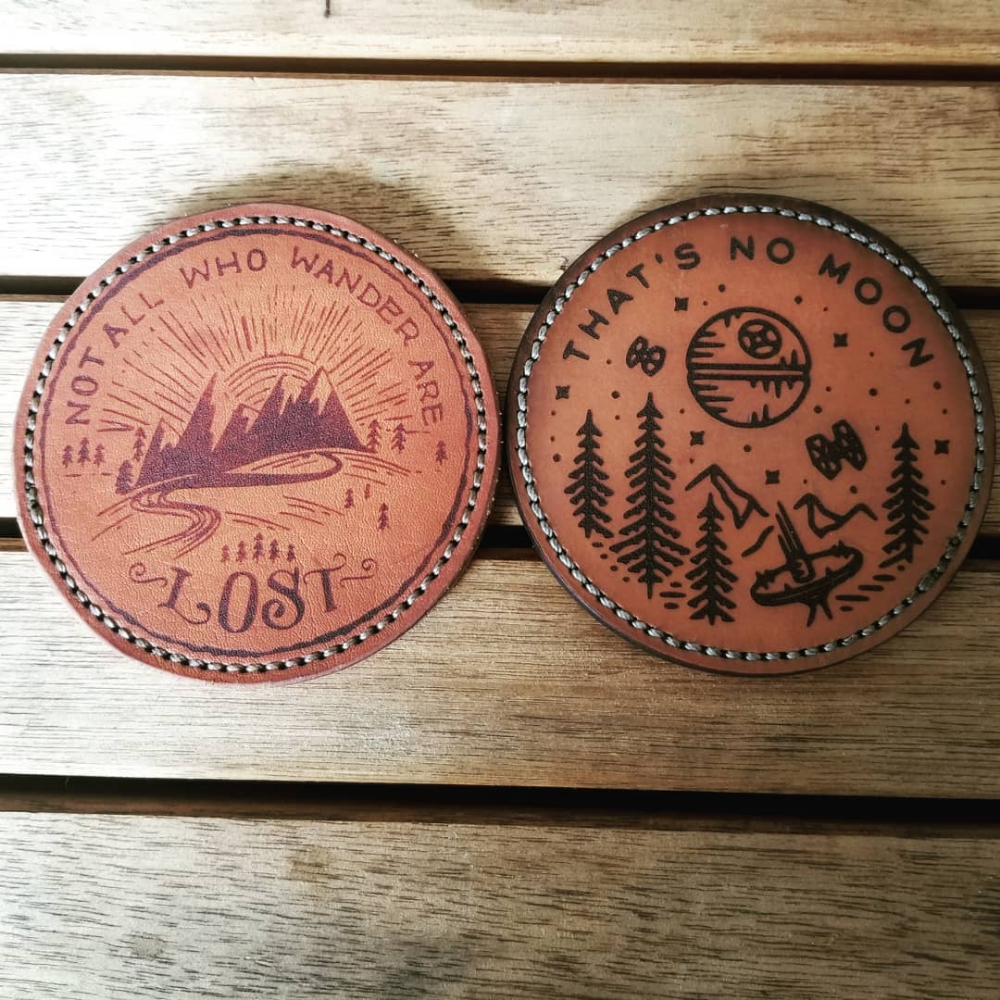 Pin by on Coasters Laser engraved leather