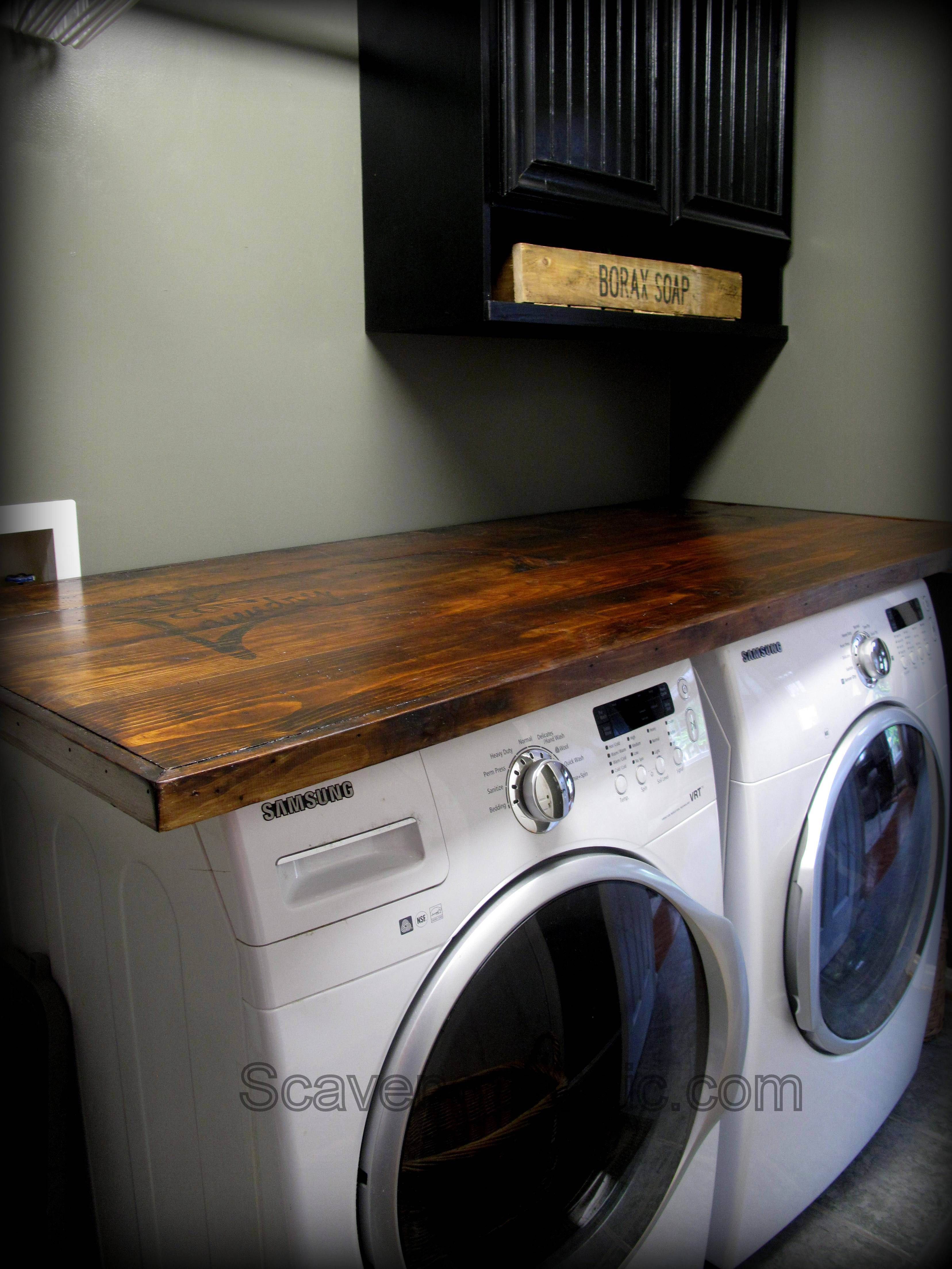 Wood Countertop DIY Laundry room diy, Diy wood countertops