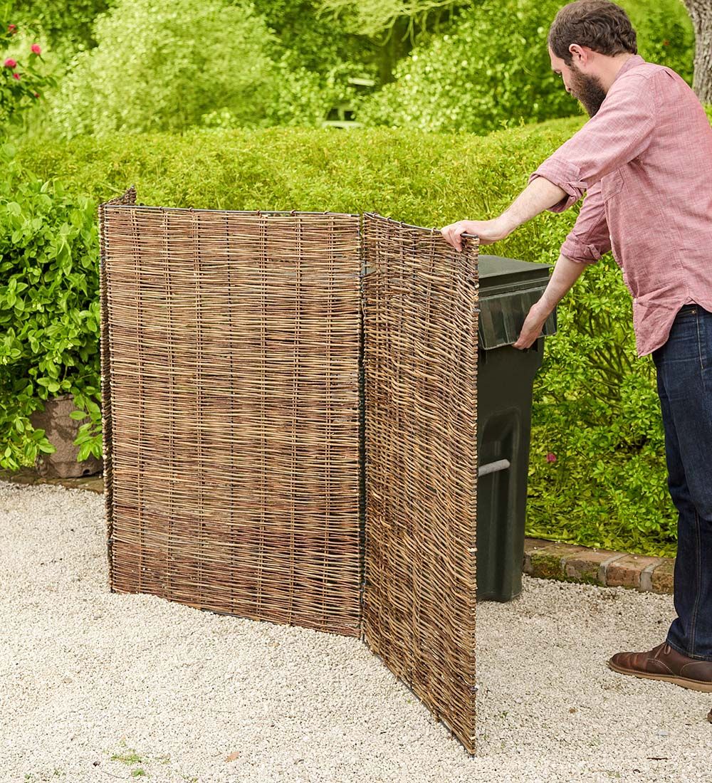 Willow TriPanel Trash Can Cover Garden Fencing
