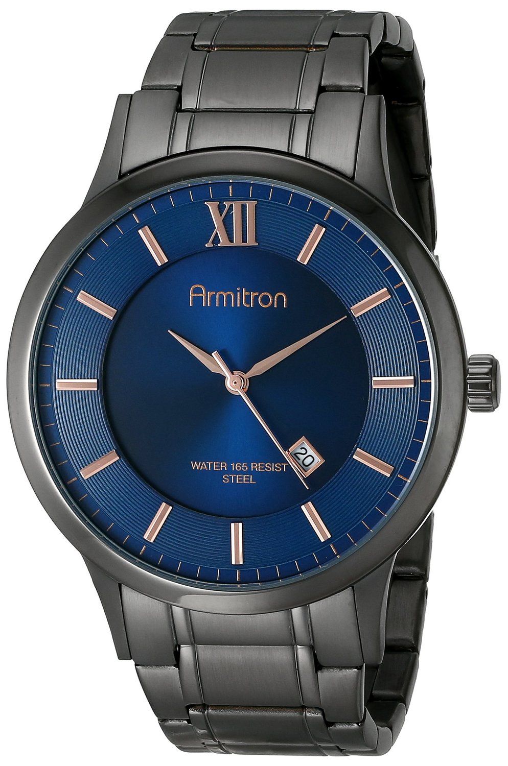 Armitron Men’s Navy Blue Dial Gunmetal Bracelet Gunmetal