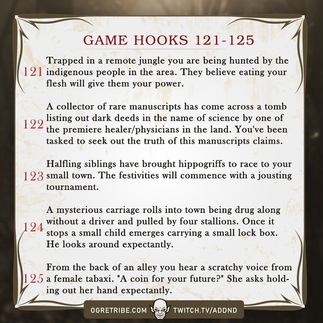 OGRE game hook 121125 Dnd stories, Dnd classes, D&d