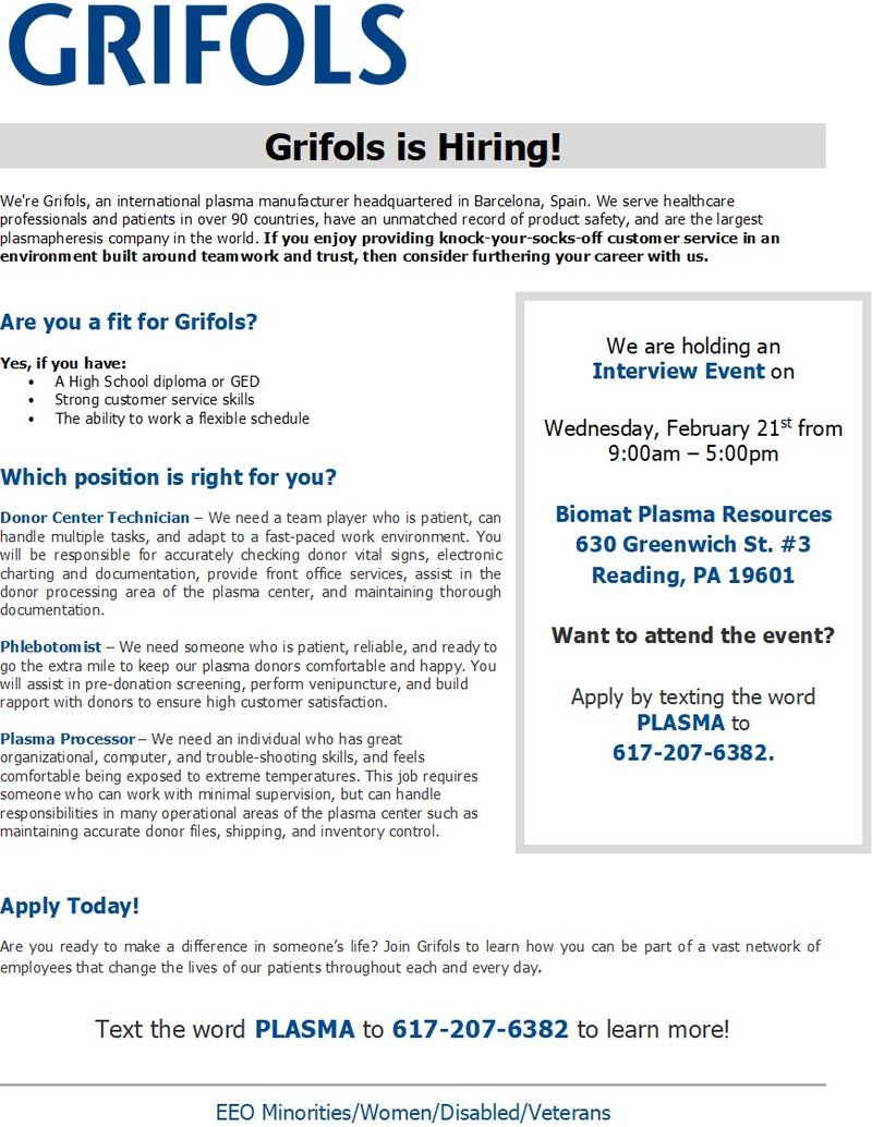 How Much Does Grifols Pay Plasma Donors Educa Craft