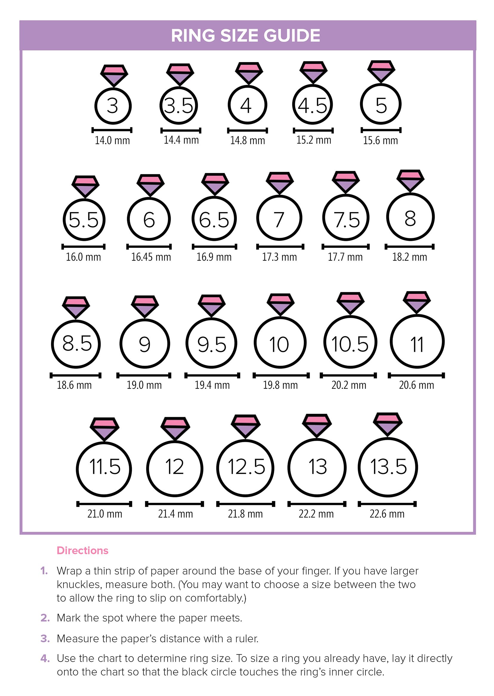 How to find your ring size at home using this handy chart