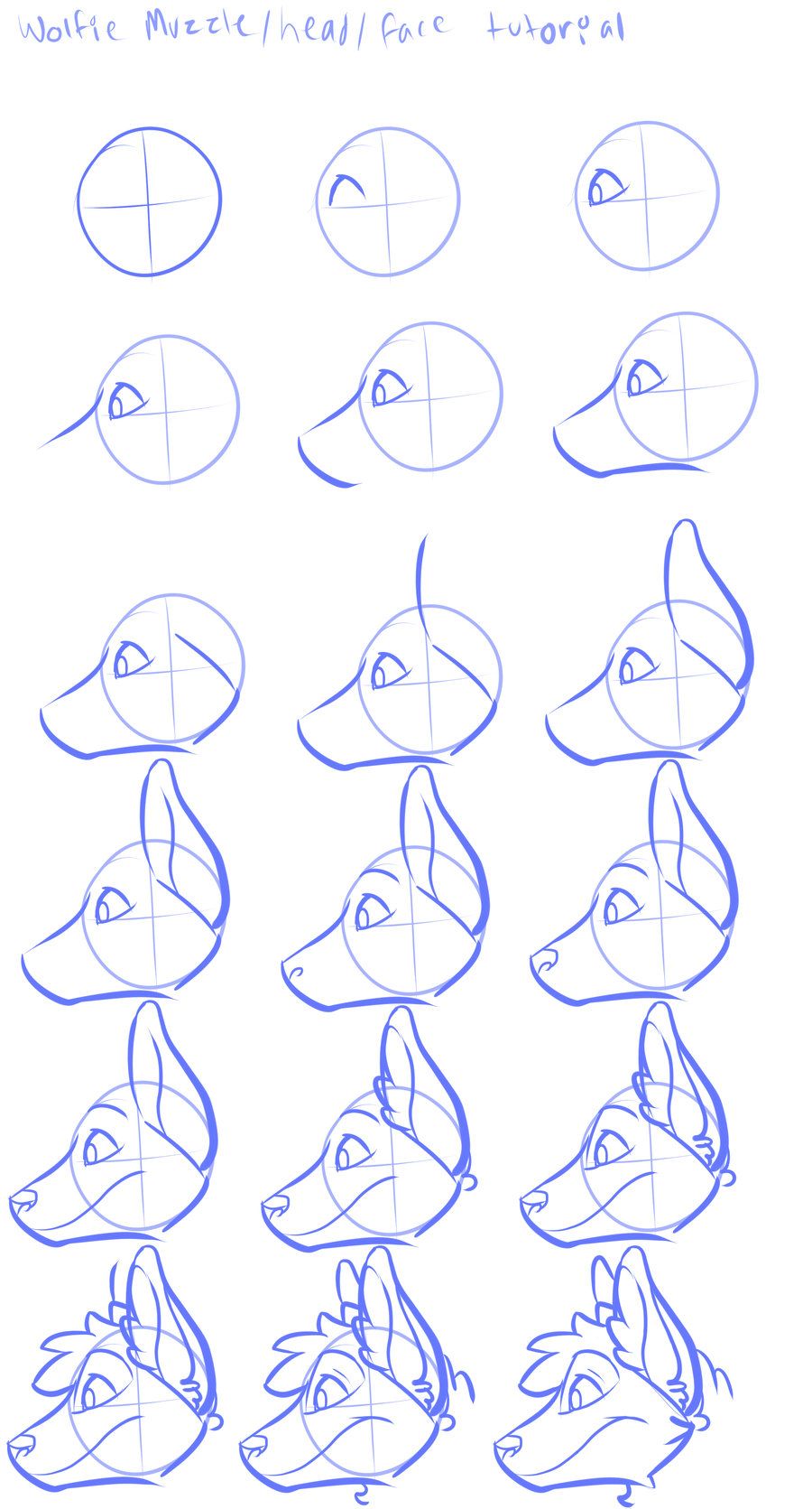 Wolfie head tutorial profile view by BloodLadenWolf on