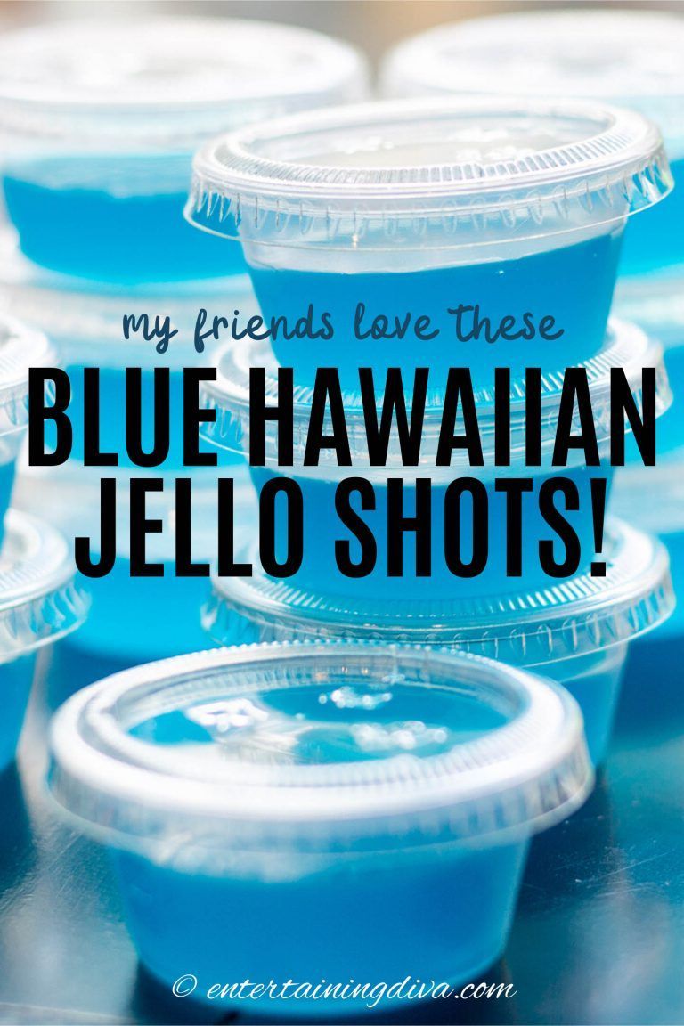 This Blue Hawaiian jello shots recipe made with Malibu rum