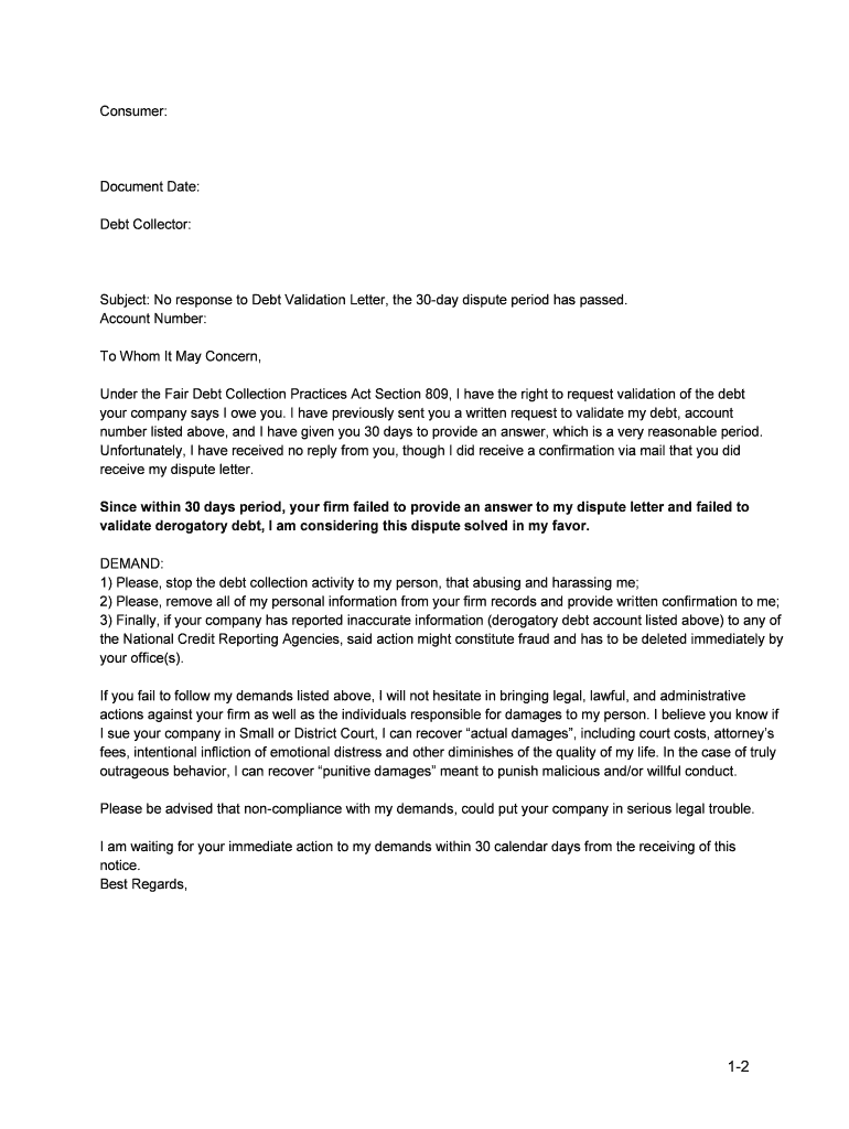 Dispute Letter To Collection Agency Fill Online