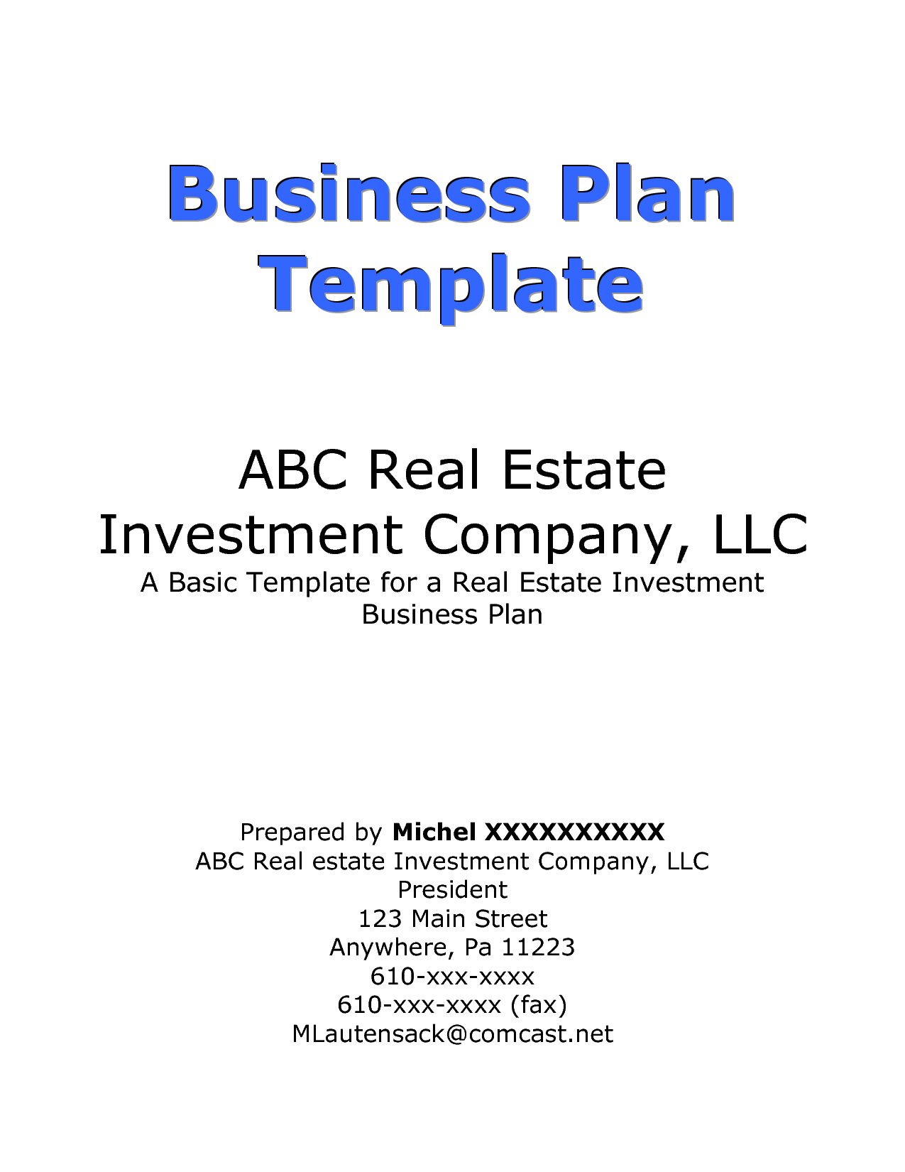 How to Write Business Plan Cover Page for Investors
