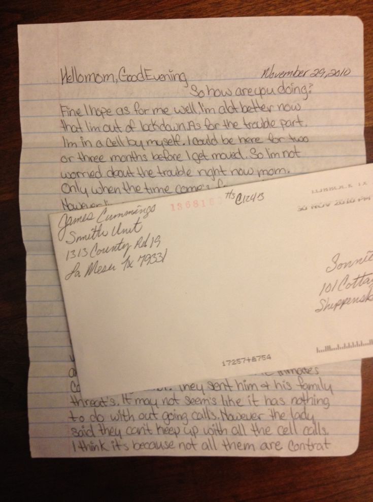 prison letters,inmate letters,ad seg,level G4 My Name is