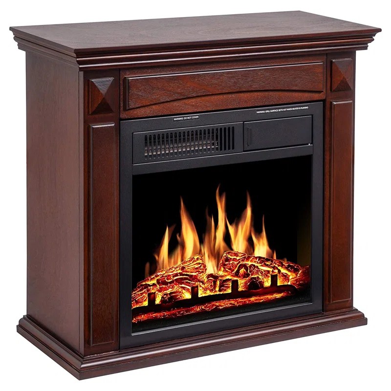 Charlton Home® Wooden Surround Electric Fireplace Insert